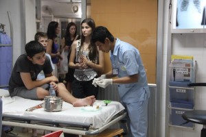 Cousin Aden being treated at AHC with Samantha and Cameron looking on